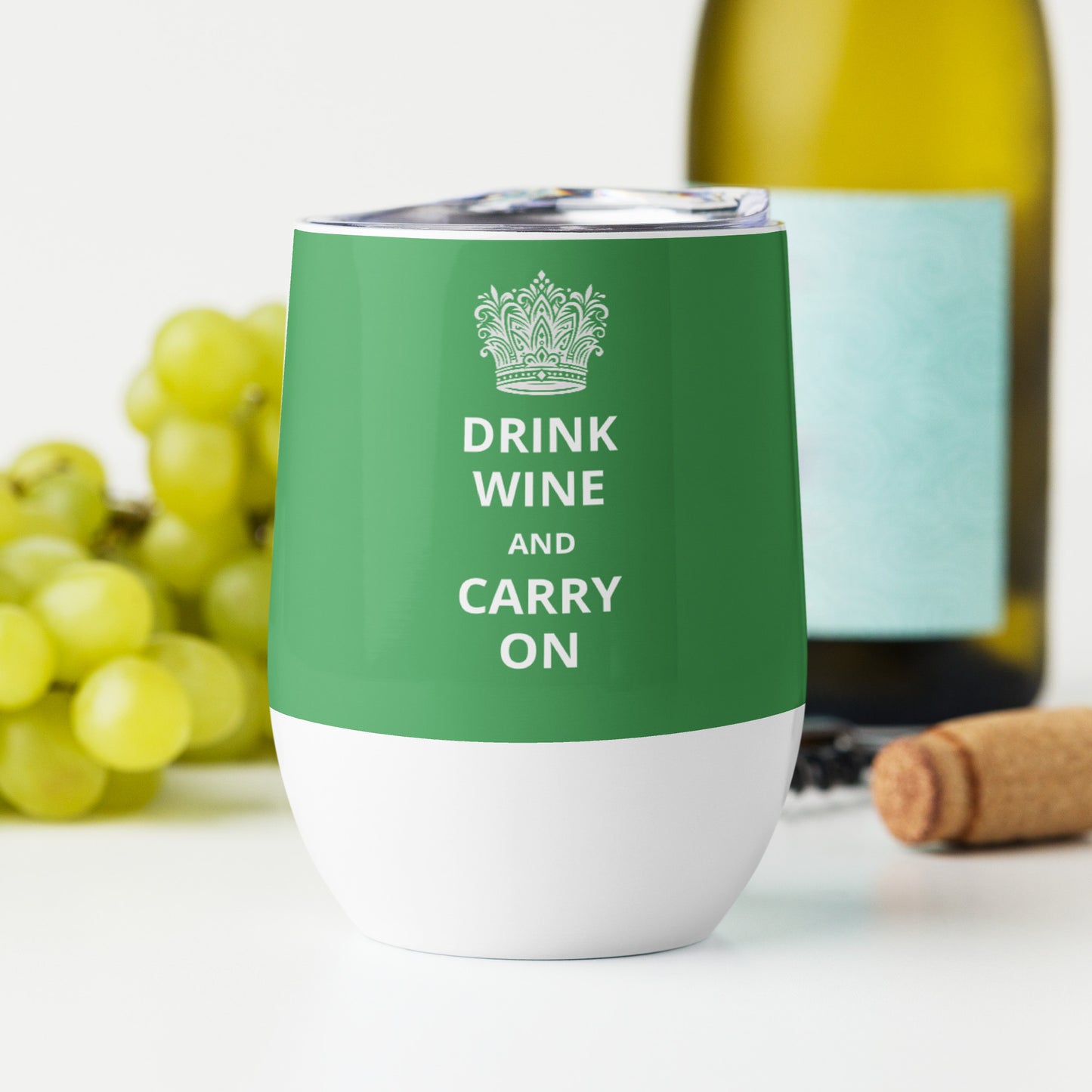 12oz Stainless Steel Wine Tumbler: "Drink Wine and Carry On" (8 colours)