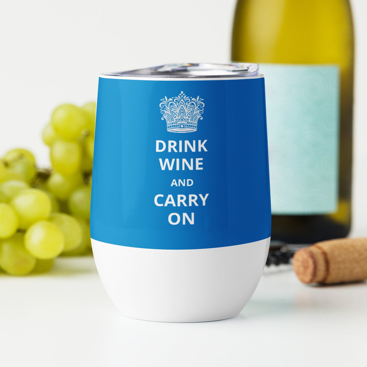 12oz Stainless Steel Wine Tumbler: "Drink Wine and Carry On" (8 colours)