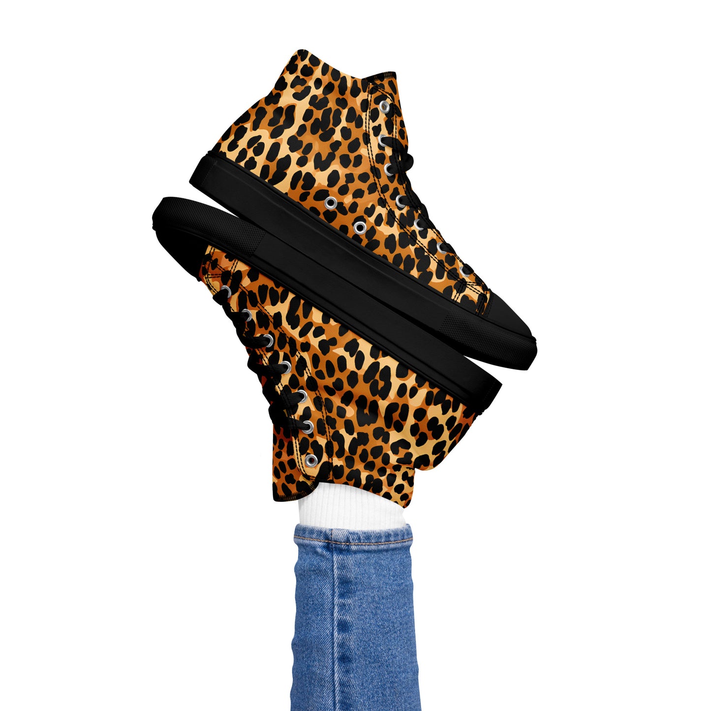 Women’s High Top Canvas Shoes: Leopard