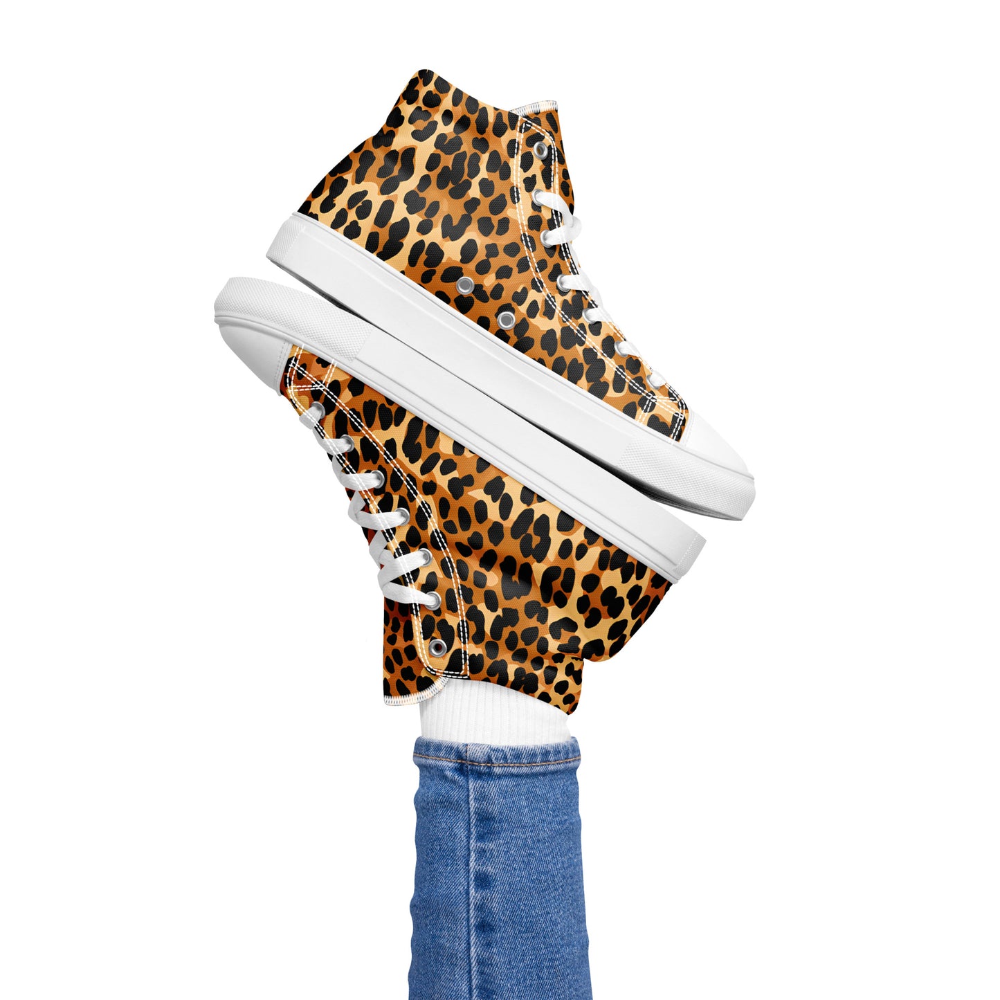 Women’s High Top Canvas Shoes: Leopard