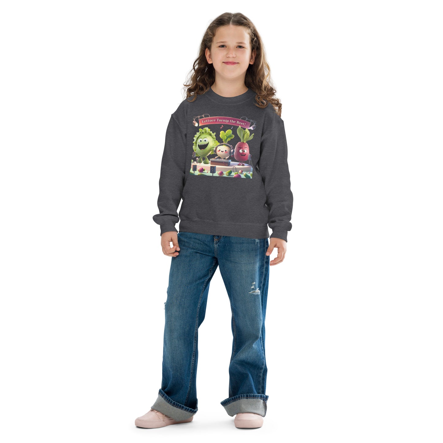 Youth Crewneck Sweatshirt: Beets by Day - "Lettuce Turnip the Beet!"