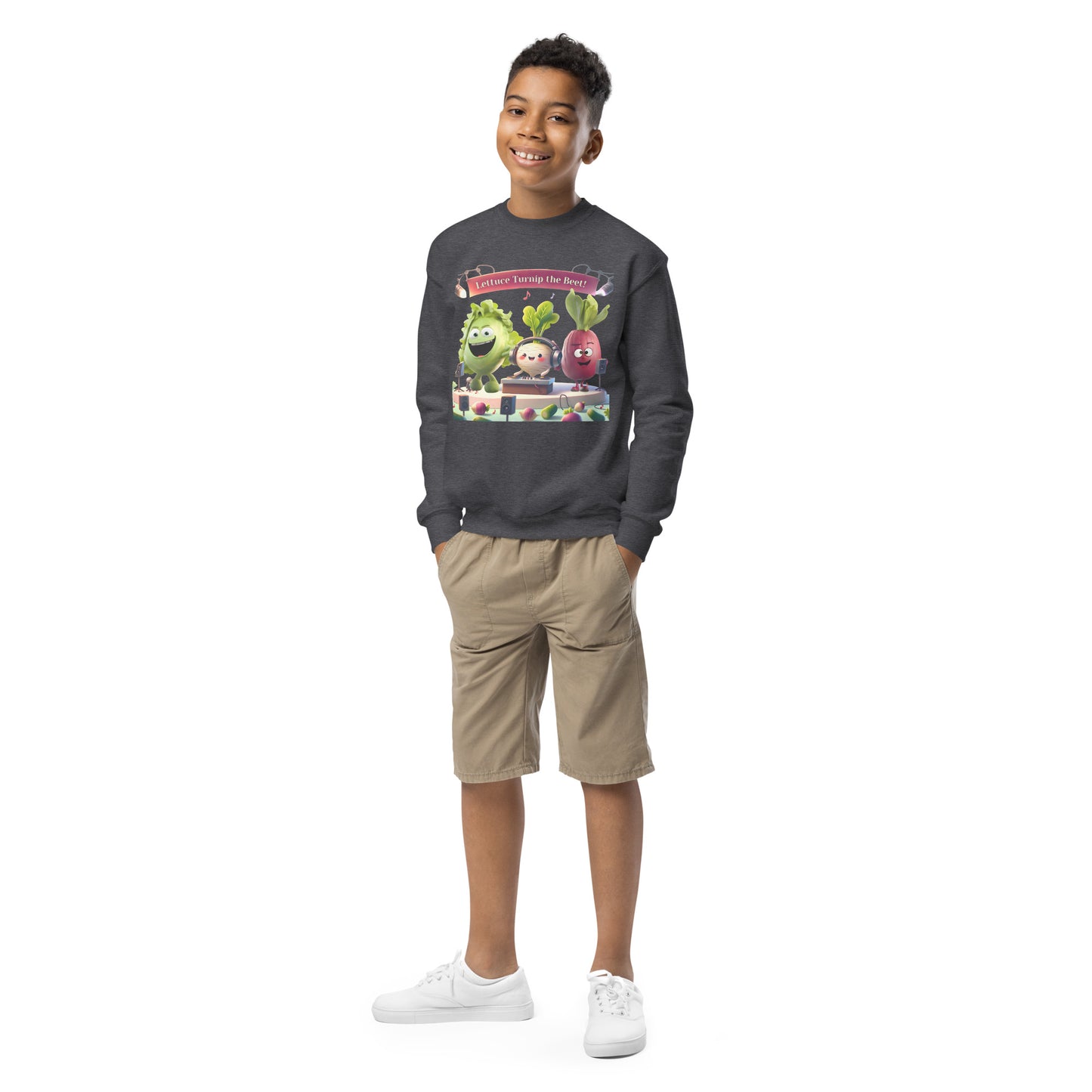 Youth Crewneck Sweatshirt: Beets by Day - "Lettuce Turnip the Beet!"