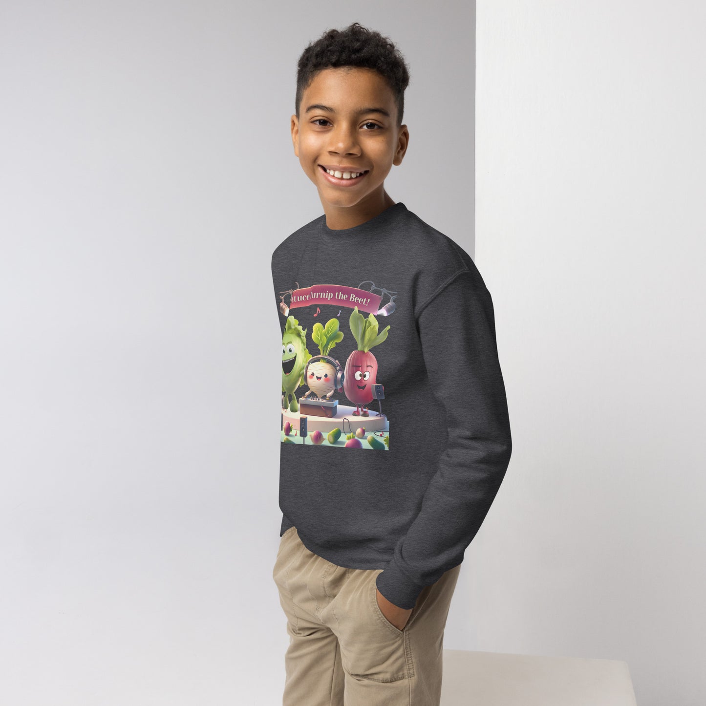 Youth Crewneck Sweatshirt: Beets by Day - "Lettuce Turnip the Beet!"