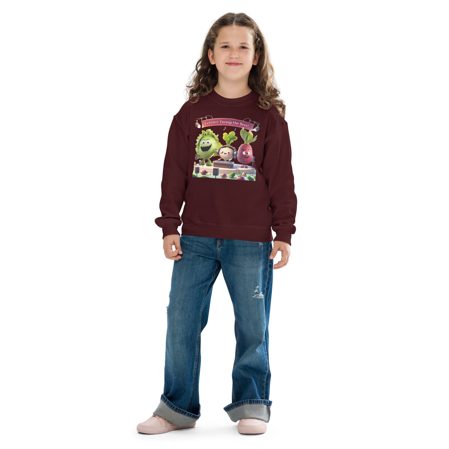 Youth Crewneck Sweatshirt: Beets by Day - "Lettuce Turnip the Beet!"