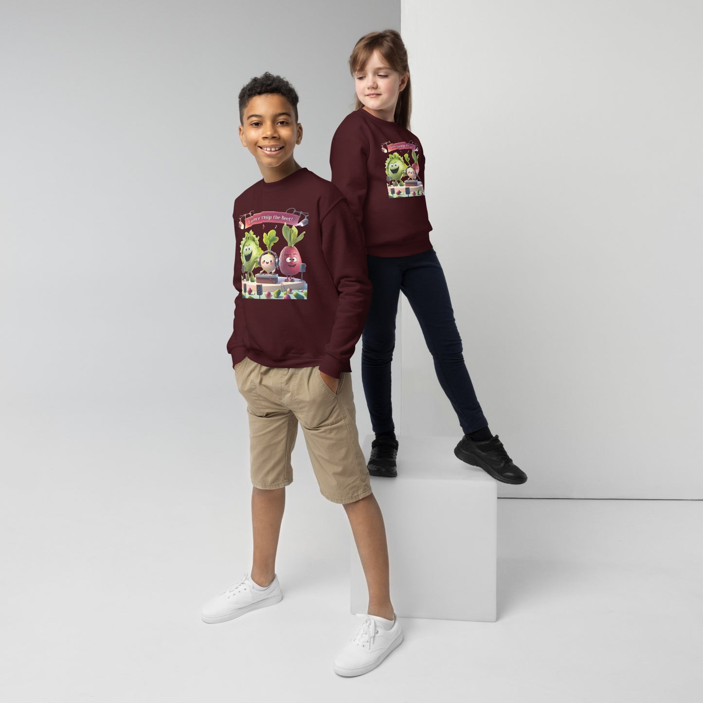 Youth Crewneck Sweatshirt: Beets by Day - "Lettuce Turnip the Beet!"