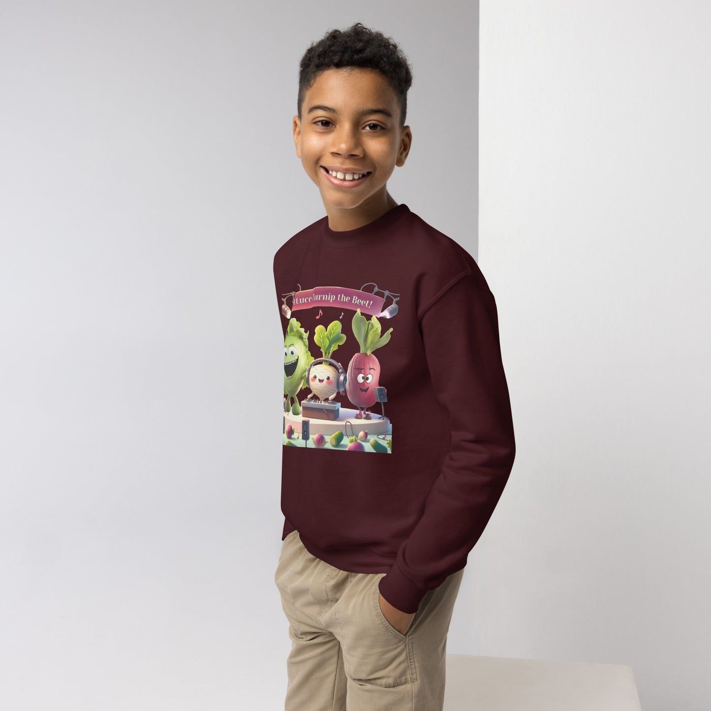 Youth Crewneck Sweatshirt: Beets by Day - "Lettuce Turnip the Beet!"