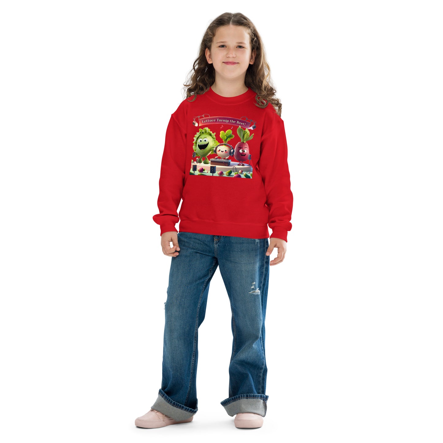 Youth Crewneck Sweatshirt: Beets by Day - "Lettuce Turnip the Beet!"