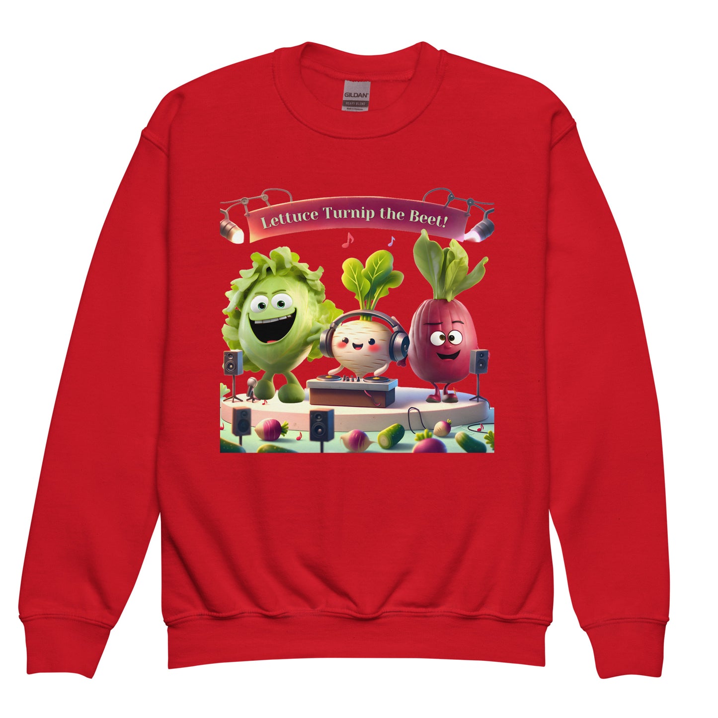 Youth Crewneck Sweatshirt: Beets by Day - "Lettuce Turnip the Beet!"