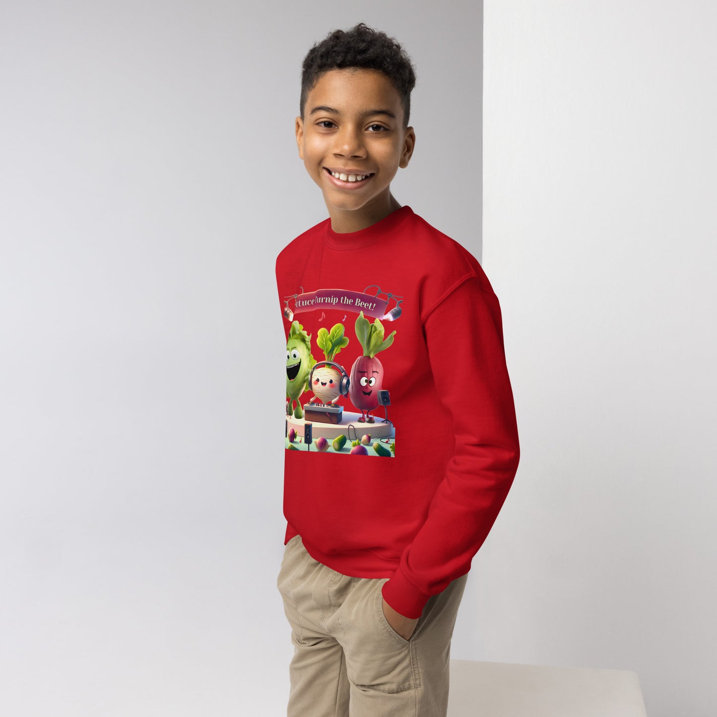 Youth Crewneck Sweatshirt: Beets by Day - "Lettuce Turnip the Beet!"