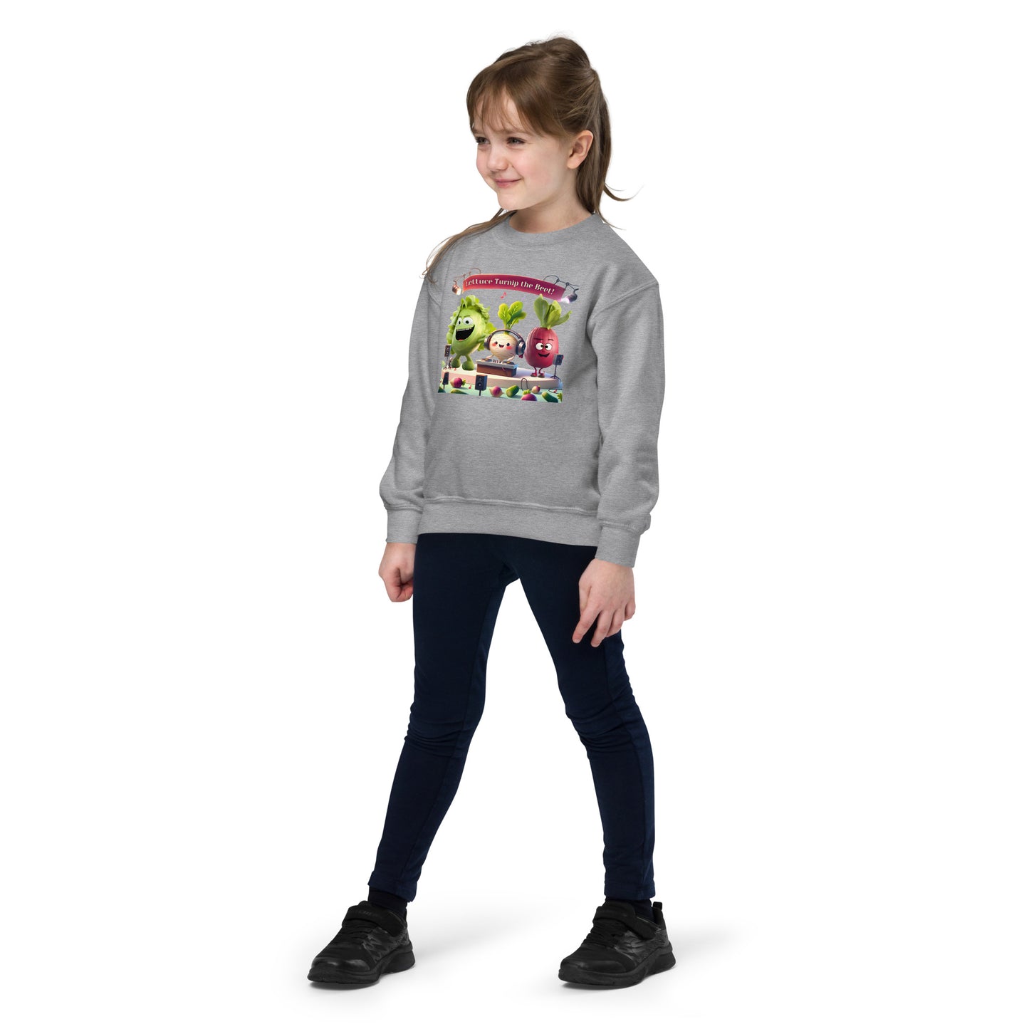 Youth Crewneck Sweatshirt: Beets by Day - "Lettuce Turnip the Beet!"