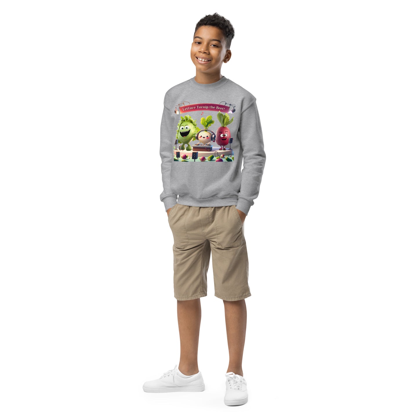 Youth Crewneck Sweatshirt: Beets by Day - "Lettuce Turnip the Beet!"