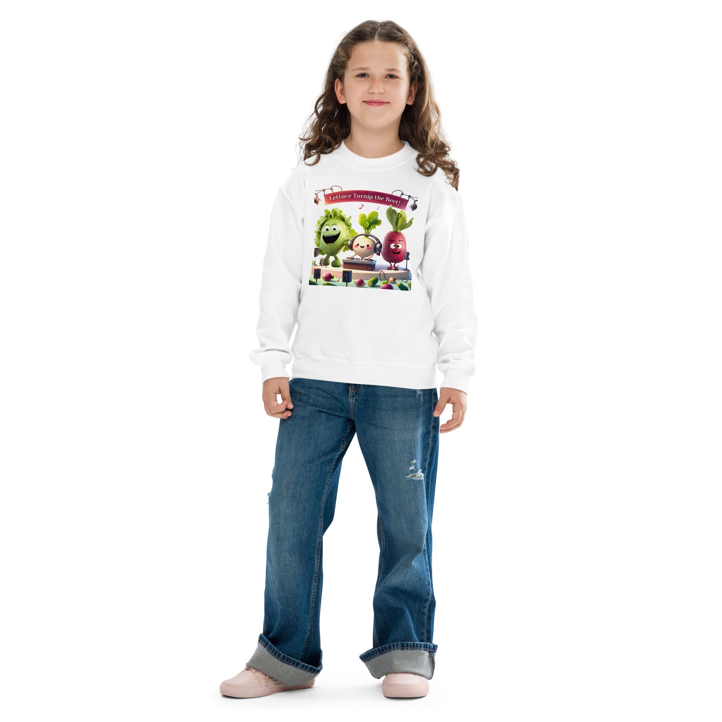 Youth Crewneck Sweatshirt: Beets by Day - "Lettuce Turnip the Beet!"