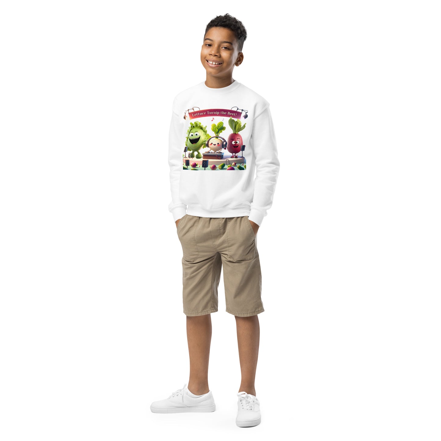 Youth Crewneck Sweatshirt: Beets by Day - "Lettuce Turnip the Beet!"