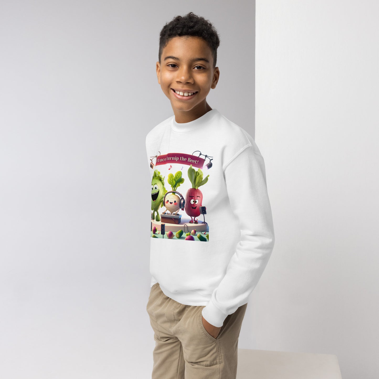 Youth Crewneck Sweatshirt: Beets by Day - "Lettuce Turnip the Beet!"